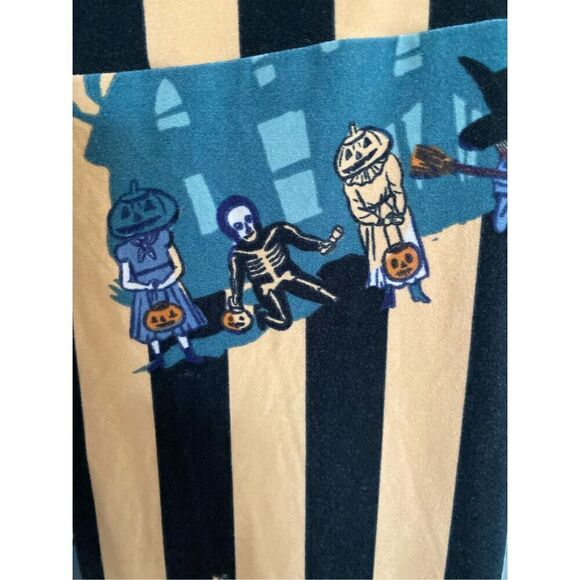 LuLaRoe TC2 Halloween striped haunted house, black and orange leggings one size - Picture 1 of 5